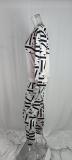 EVE Plus Size Casual Print Sport Two Piece Pants Set GMAN-8568