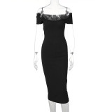 SC One Shoulder Solid Color Slim Midi Dress GLAG-D1C7527G