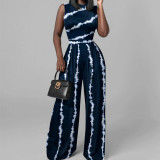 EVE Plus Size Print Sleeveless Wide Leg Jumpsuit GMAN-29168