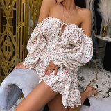EVE Plus Size Sexy Print Long Sleeve Mini Dress GMAN-28933
