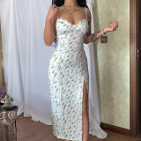 EVE Floral Print Split Halter Maxi Dress GLAG-D269179G