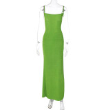 EVE Solid Color Backless Hollow Out Bandage Dress GLAG-D279542G