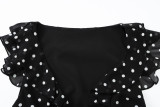 EVE V Neck Patchwork Mesh Print Mini Dress GLAG-D4318726F