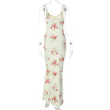 EVE Print U Neck Sling Maxi Dress GLAG-D2C11305G