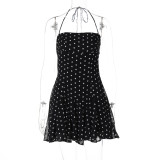 EVE Fashion Polka Dot Printed Halterneck Mini Dress GLAG-D5418805