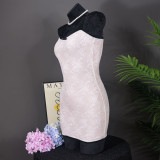 EVE Halter Double Layer Lace Mini Dress GNZD-51486DBD
