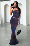 EVE Solid Color Wrap Chest Long Skirt 2 Piece Set MZ-2890