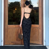 EVE Mesh See Through V Neck Backless Maxi Dress GYME-K25D63143