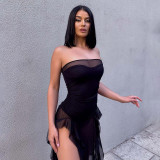 EVE Solid Color Irregular Split Tassel Jumpsuit GYME-K25K65868