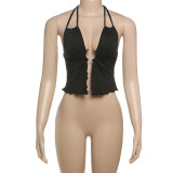 EVE Lace Up Hollow Out Cami Tank Top GYME-K25B68538