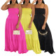 EVE Solid Color Sling Big Swing Maxi Dress AIL-320
