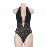 EVE Deep V Neck See Through Bodysuit FL-ZX25063MHO