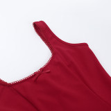 EVE Solid Color U Neck Mini Dress FL-ZX25047PFO