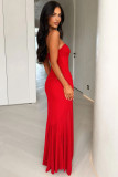 EVE Off Shoulder Solid Color Mesh Maxi Dress MZ-0470