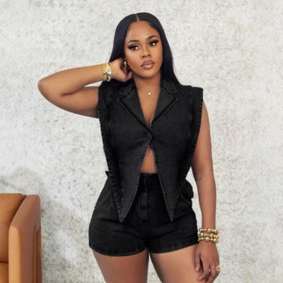 EVE Plus Size Casual Loose Sleeveless Denim Romper NY-5018