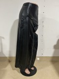 EVE PU Leather Metal Zipper Sexy Split Half-body Skirt YNSF-2679