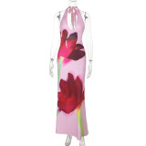 EVE Sexy Print Sleeveless Backless Maxi Dress FL-XY25126PFO