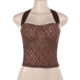 EVE Sexy Lace Halterneck Tank Tops  FL-YJ24628MHO
