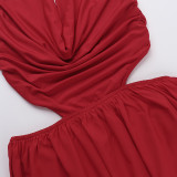 EVESolid Color Hollow Out Backless Maxi Dress FL-XY25022PFO