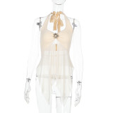 EVE Sexy Halterneck Mesh Tank Tops FL-JY25013PFO