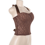 EVE Sexy Lace Halterneck Tank Tops  FL-YJ24628MHO