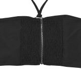 EVE Sexy Halterneck Tops Hollow Out Pants 2 Piece Set BY-7313
