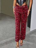 EVE Leopard Print Sequin Straight Pants GFRT-060014PBL