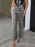 EVE Leopard Print Sequin Straight Pants GFRT-060014PBL