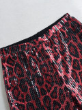 EVE Leopard Print Sequin Straight Pants GFRT-060014PBL