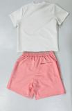 EVE Short Sleeve Solid Print Two Piece Short Set GLJS-B8317