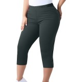 EVE Plus Size Solid Color Seventh Pants GYZY-6662