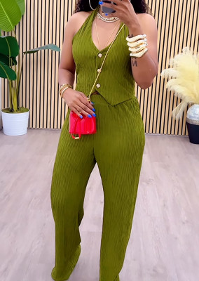 EVE Casual Single-breasted Sleeveless Two-piece Suit OMY-11077
