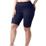 EVE Plus Size Solid Color Fifth Pants GYZY-6663