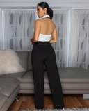 EVE Sleeveless Patchwork Wide Leg Jumpsuit OSM-4480