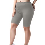 EVE Plus Size Solid Color Fifth Pants GYZY-6663
