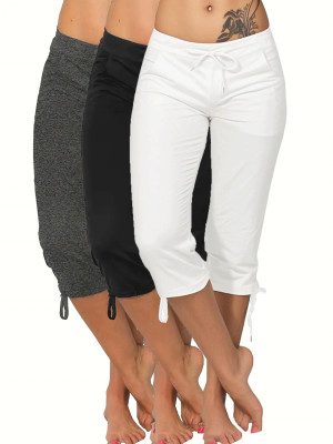 EVE Bow Solid Color Casual Pants GCNF-5791