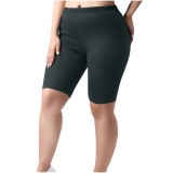 EVE Plus Size Solid Color Fifth Pants GYZY-6663