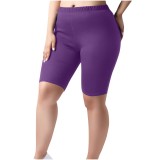 EVE Plus Size Solid Color Fifth Pants GYZY-6663