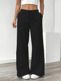 EVE Solid Color Stripe Loose Wide Leg Pants GCNF-5798