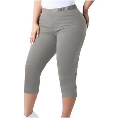 EVE Plus Size Solid Color Seventh Pants GYZY-6662
