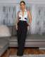 EVE Sleeveless Patchwork Wide Leg Jumpsuit OSM-4480