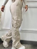 EVE Solid Color Casual Straight Pants SH-391319