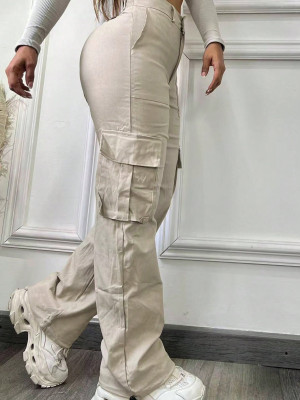 EVE Solid Color Casual Straight Pants SH-391319