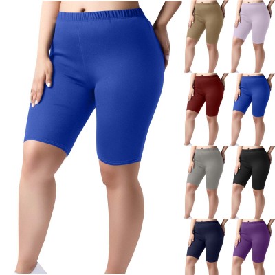 EVE Plus Size Solid Color Fifth Pants GYZY-6663