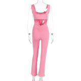 EVE Solid Color Backless Tight Sport Jumpsuit GWSD-P1994367