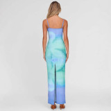 EVE Fashion Gradient Printed Halter Maxi Dress GWSD-D1994591