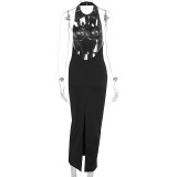 EVE Solid Color Sleeveless Backless Maxi Dress GWSD-D1994452