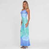 EVE Fashion Gradient Printed Halter Maxi Dress GWSD-D1994591