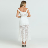 EVE Lace Hollow Out Patchwork Split Maxi Dress GWSD-D1994527