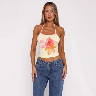 EVE Sexy Print Tie Up Tank Tops GWSD-T1994569